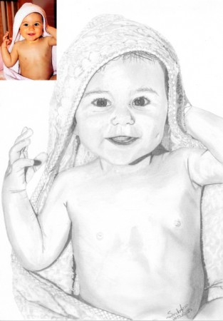 Retratos realistas a lápis